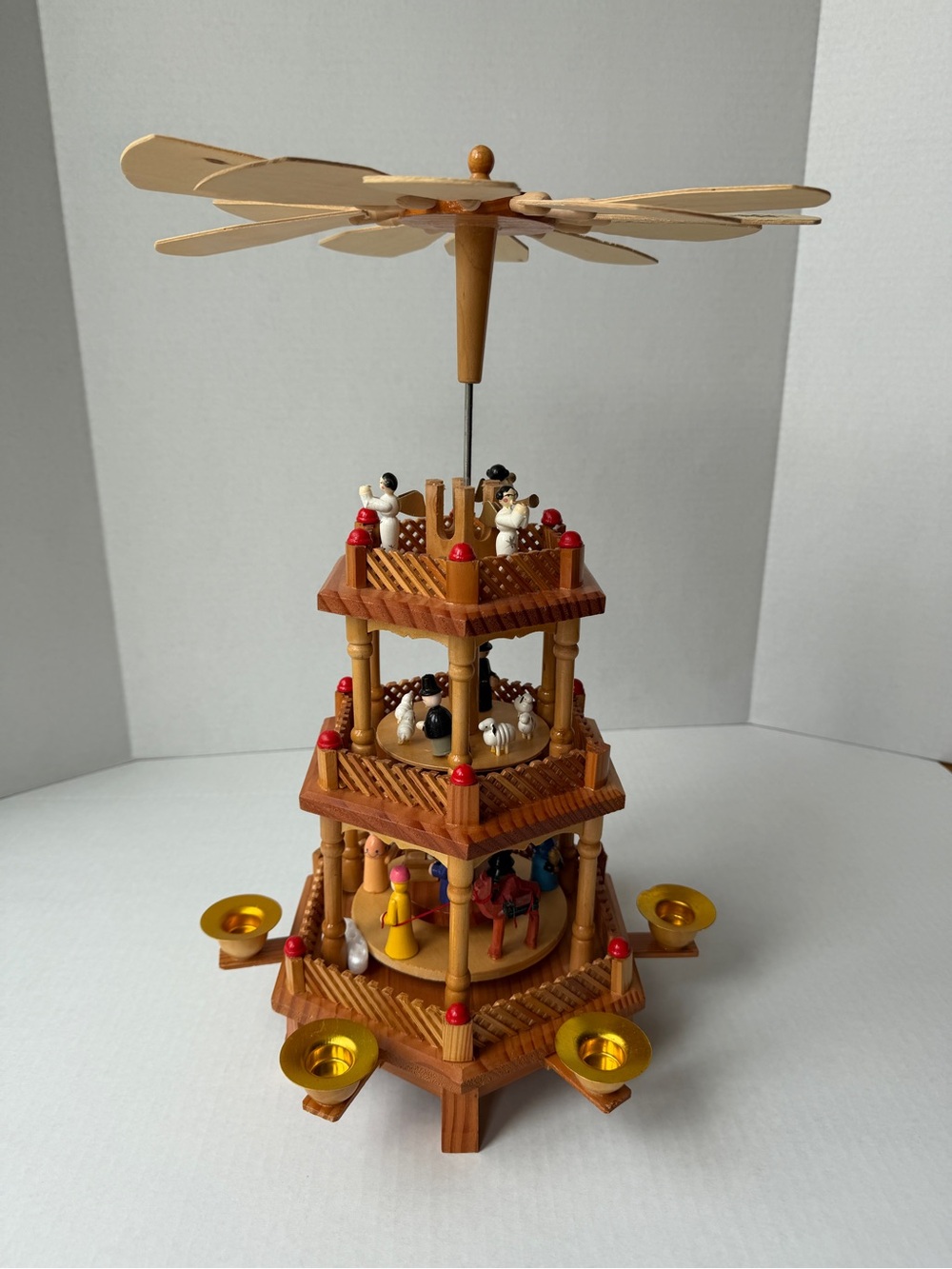 Lillian Vernon Wooden Nativity Christmas carousel
